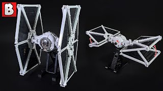 Folding LEGO TIE Outlander Custom Star Wars Build [upl. by Ailongam]