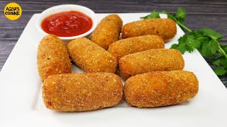 Crispy Chicken Aloo Rolls Recipe Chicken Potato Croquettes Chicken Croquettes Ramadan Recipeiftar [upl. by Jessika480]