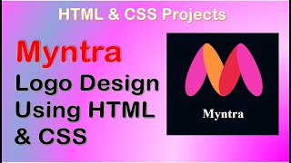 Myntra Logo Design Using pure html amp CSS  Myntra Logo  html amp CSS projects [upl. by Natsuj]