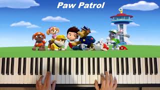 Paw Patrol theme on piano with lyrics [upl. by Nimajeb]