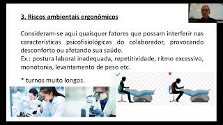 AULA 2  Riscos ambientais físicos químicos biológicos ergonômicos e acidentes [upl. by Asserak]