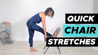 15 Min Chair Stretches  Post Cycling Stretches [upl. by Ylrad]