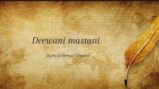 Deewani Mastaani  Karaoke with Lyrics [upl. by Eleinad]