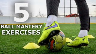 5 EASY Ball Mastery Exercises To Improve Your SKILLS  How To Train In Small Spaces [upl. by Neiviv]