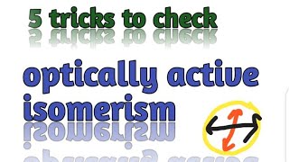 5 tricks to check optical active compoundschemistry youtubeshorts shortsviralneet [upl. by Froma623]