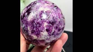 Purple Mica Lithium Lepidolite Sphere High Grade Crystal Ball 674g 78mm [upl. by Odlabso641]