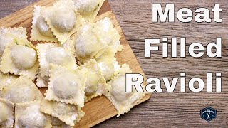 🔵 How To Make Meat Filled Ravioli From Scratch [upl. by Naida]