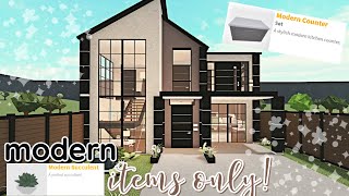 Building a Bloxburg House ONLY Using MODERN Items 2 Story Build WITH VOICE [upl. by Adamok]