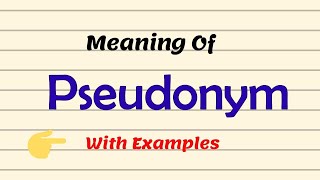 Meaning Of Pseudonym  Examples  Pronunciation UrduHindi [upl. by Eirehc947]