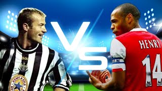 A Goal Poacher vs the playmaker  Alan Shearer vs Thierry Henry [upl. by Nnylrebma]