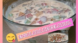 ENSALADA DE GELATINA CREMOSA RICA Y FÁCIL DE HACER [upl. by Eilatam704]