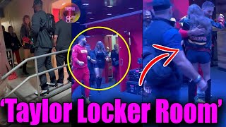 Taylor Swift HUGGING Travis teammate in Chiefs Locker Room at Buccaneers game [upl. by Ettenyar]