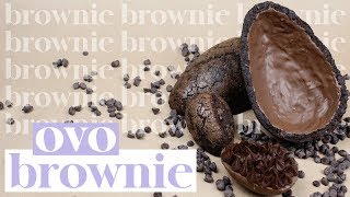 OVO CASCA DE BROWNIE  COMO FAZER OVO COM CASCA DE BROWNIE  ESPECIAL DE PÁSCOA 2019 • Petit Gatô [upl. by Greiner]