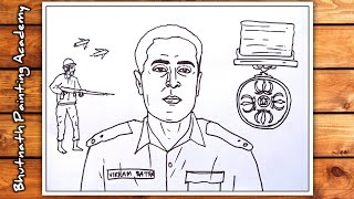 gallantry award winners major Vikram Batra drawing [upl. by Rebecka]