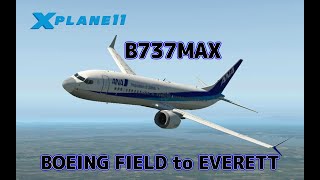 B737MAXでBFからエバレットへ飛んでみた KBFIKPAE [upl. by Leksehc]