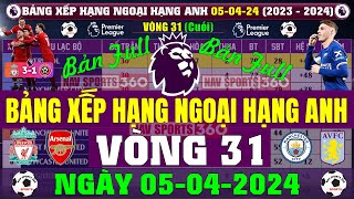 Bảng Xếp Hạng Ngoại Hạng Anh 2024 Mới Nhất Vòng 31 Ngày 542024  Arsenal 68đ LV 70đ Bản Full [upl. by Mezoff]