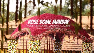 Contemporary Stage Decor  Rose Dome Mandapam Decor  Dakshinachitra  Wedding Stage Decor [upl. by Yordan777]