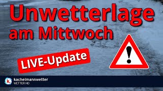 LiveUpdate 1900 Uhr Schnee amp Eisregen mit Luftmassengrenze am Mittwoch [upl. by Enamrej]