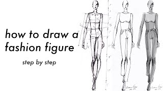 how to draw a fashion figure  step by step with measurements  FREE FASHION FIGURE TEMPLATES [upl. by Ayidah]