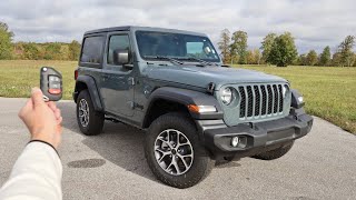 2024 Jeep Wrangler Sport S  Start Up Walkaround Test Drive and Review [upl. by Alvina]