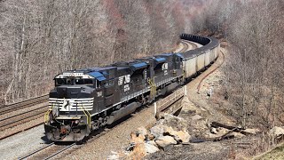 FULL THROTTLE GE amp EMD Locomotives Power 15000 Ton Loaded Coal Train Over The Allegheny Mountains [upl. by Suu]