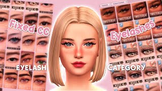 Fixed CC Eyelashes in Eyelash Category with links  The Sims 4 [upl. by Eeram]