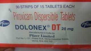 Dolonex 20 MG Tablet DT  Uses Dosage Side Effects Price in hindi [upl. by Husein705]