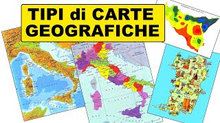 🗺 TIPI di CARTE GEOGRAFICHE  Carta Fisica Politica Tematica e Muta 📚 Geografia [upl. by Trixi781]