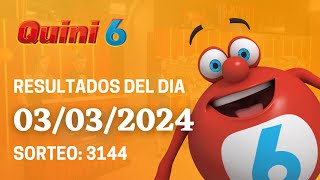 Resultados del sorteo quini 6 del Domingo 3 de Marzo del 2024 [upl. by Myriam969]