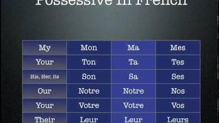 French Possessive Adjectives [upl. by Anabal223]