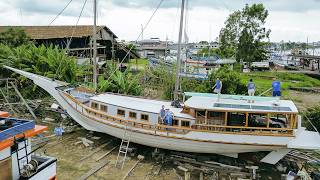 Restored BOAT charged for Adventure Solar Panels installation amp Launch Prep — Sailing Yabá 199 [upl. by Vladimir]