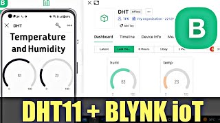 Blynk ioT  Temperature and Humidity Monitoring using DHT11 Sensor and Blynk IoT [upl. by Acissehc]