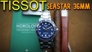 New TISSOT Seastar 1000 36mm Hands On 300m Dive Watch for Smaller Wrists T1202101104100 Unboxing [upl. by Eniamrehs]