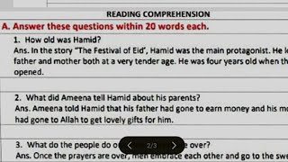 The Festival of EidQuestions and Answers Class8Munshi PremchandEnglish FerryEdu Dose [upl. by Annagroeg]