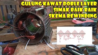 GULUNG DINAMO 2 HP 1500RPM DINAMO PENGGERAK KOMPRESOR ANGIN 2 PISTON 1 [upl. by Meter985]