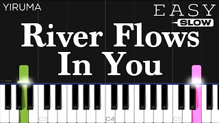 Yiruma  River Flows In You  SLOW EASY Piano Tutorial [upl. by Oliana]