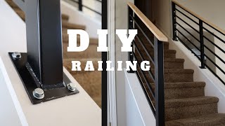 DIY Stair Railing Staircase Makeover [upl. by Auvil666]