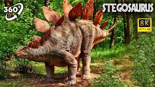 VR Jurassic Encyclopedia 14  Stegosaurus dinosaur facts 360 Education [upl. by Miles]