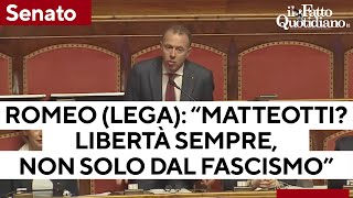 Matteotti il discorso di Romeo Lega è un minestrone quotLibertà sempre non solo dal fascismoquot [upl. by Esor]