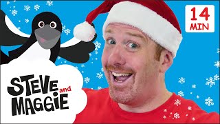 Opening Presents and Christmas Surprise with Steve and Maggie  Toys for Kids from Wow English TV [upl. by Ardried]