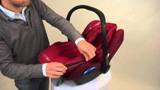 MaxiCosi  How to install the Footmuff CabrioFix baby car seat [upl. by Eicam682]