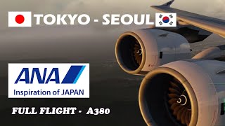 Aerofly Global mobile Full Flight ✈️  ANA Airline Airbus A380 Tokyo  Seoul [upl. by Oiromed195]