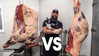 Cow Front Quarter VS Hind Quarter Custom Cut Style  The Bearded Butchers [upl. by Tjon147]