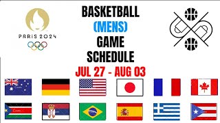 FULL SCHEDULE MENS BASKETBALL OLYMPIC PARIS 2024  OLYMPIC 2024 BASKETBALL [upl. by Matthei]