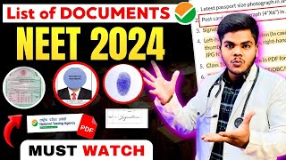 List of documents required for NEET2024 application form filing✅NEET2024 RegistrationneetNTA NEET [upl. by Yssej]