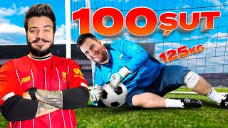 125 KİLOLUK KALECİYE 100 ŞUT ÇEKTİK KAÇI GOL OLDU [upl. by Oriana]