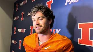 Spring practices Illinois quarterback Luke Altmyer [upl. by Warring]