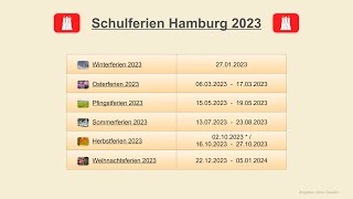 Schulferien Hamburg 2023 [upl. by Nnyllaf]