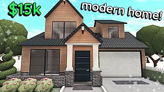 15k Bloxburg Simplistic Modern House Build 2 Story Exterior Tutorial [upl. by Wetzel]