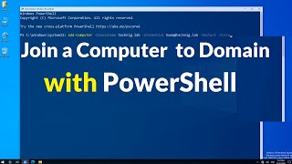 How to join Windows 10 to Domain using PowerShell [upl. by Hannie]